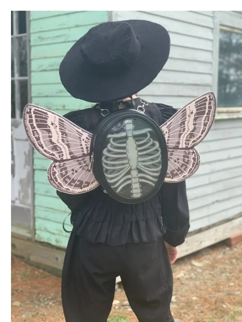 Persephone Ita Bag - skeleton moth wing bag by pocketbean - pocket egg